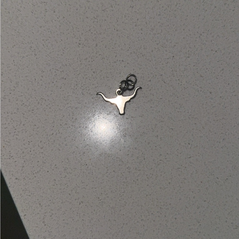 Silver Longhorn Charm Pendant